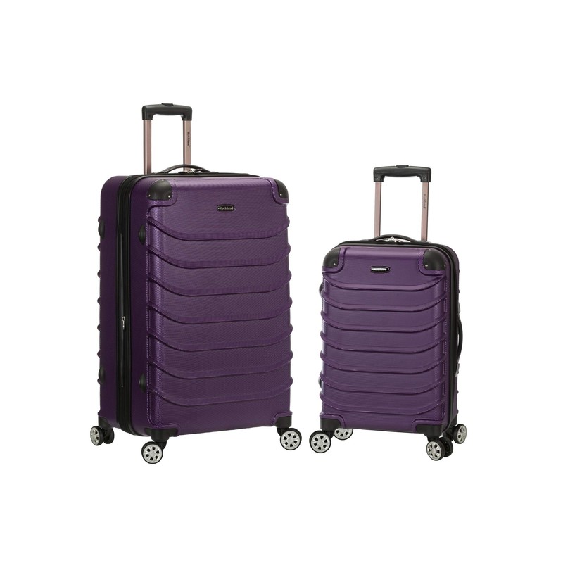 Rockland Speciale Hardside 2-Piece Expandable Spinner Luggage Set, Purple, 2-Piece