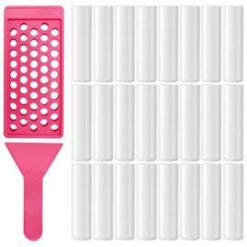 Zenihol Lip Balm Making Kits with Filling Tray and Spatula, 50Pcs Lip Balm Tubes Containers with Caps, BPA Free & Leak Free DIY Lip Balm Making Sets, White