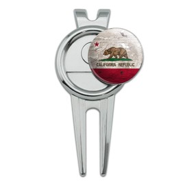 GRAPHICS & MORE Rustic Distressed California State Flag Golf Divot Repair Tool and Ball Marker