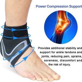 beister 1 Pair Ankle Support Breathable Neoprene Compression Ankle Brace for Men and Women, Elastic Sprain Foot Sleeve for Sports Protect, Arthritis, Plantar Fasciitis, Achilles tendonitis, Recovery