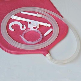 HealthGoodsIn Enema Bag Kit For Colon Cleansing With Platinum Cured Silicone Hose (4