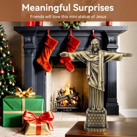 Statue of Jesus Figurine, 7.3in Christ The Redeemer Statue Brazil Statue of Christ Model Christian Statue Reproduction for Home Decoration