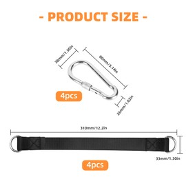 4 PCS Tree Swing Hanging Kit with Adjustable Straps for Camping Hammocks and Swings