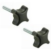 2 x cross grips star handle threaded bolts M5 M6