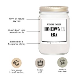 You Nique Designs Welcome Home Housewarming Candle, Closing Gifts for Home Buyers, House Warming Newly Built Apartment, New House Owners Candle Gift Ideas (Mahogany Teakwood)