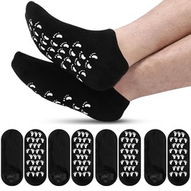 Cuffbow 4 pares de calcetines hidratantes de silicona para hombres loción gel calcetines de pies regalos para pies secos agrietados reparación suaviza