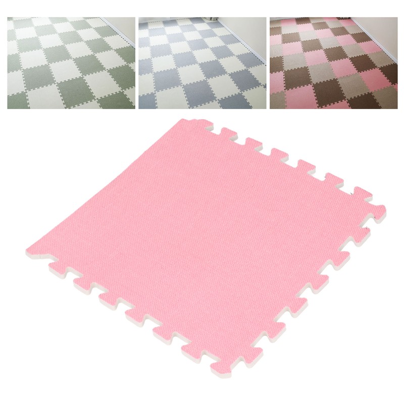 Cotton Linen Interlocking Mat Thicken Soundproofing Cuttable Patchwork Puzzle Foam