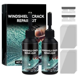 2PCS Windshield Crack Repair Kit, Windshield Chip Repair Kit, Windshield Repair Kit for Chips and Cracks Car Glass Repair Kit, Glass Repair Liquid for Cracks, Cracks Gone Glass Kit