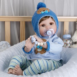 Aori 2.0 Newborn Baby Doll Boy - 22 Inches Boy Reborn Baby Dolls Newborn Soft Vinyl Alive Real Baby Doll Toy for Kids Age 3+