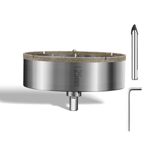 Diamond Drill Bit Hole Saw 125 mm with Centre Drill