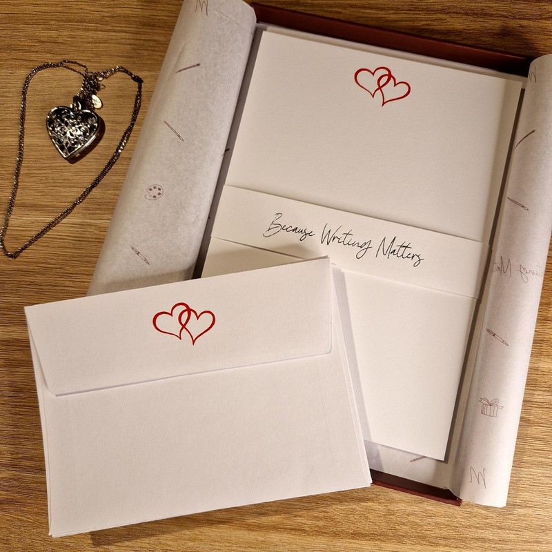 Me Loovely Double Love Heart Writing Sets A5 Stationery Paper