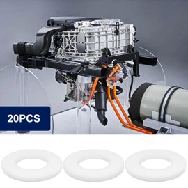 The Lord of the Tools 20pcs 9/16" Gasket Bulkhead PTFE Plastic Flat O-Ring Seal for Separator Fuel Cell Drain Plug Faucet 26x14.5x2.3mm White