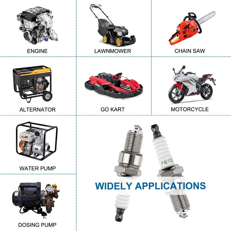 VooGenzek Pack of 2 F6TC Spark Plugs, Spark Plugs F6TC