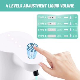 Garqitwan Dispensador de Jabón Automatico, Dispensador de Jabón Líquido Rellenable 420 ML, USB de Carga, Sensor IR Inteligente 4 Modos para Baño y Cocina (Espuma)