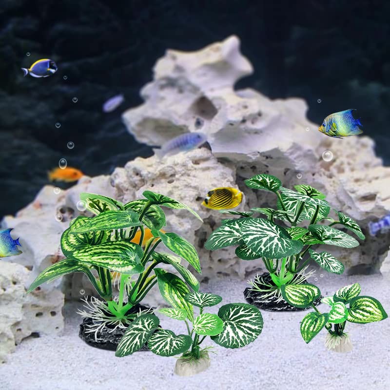 Vtapliea 4PCS Aquarium Plants Betta Fish Tank Decorations Small Size