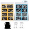 YGZN Metal Wire Puzzle Set of 16 with Bag, IQ
