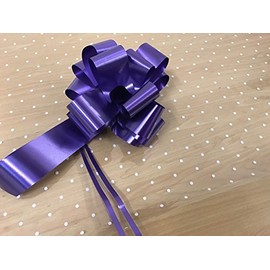 White Dot Cellophane Gift Wrapping Hamper Bouquet 2m x 80cm( Folded) Incudes x1 (Purple) 50mm Pullbow