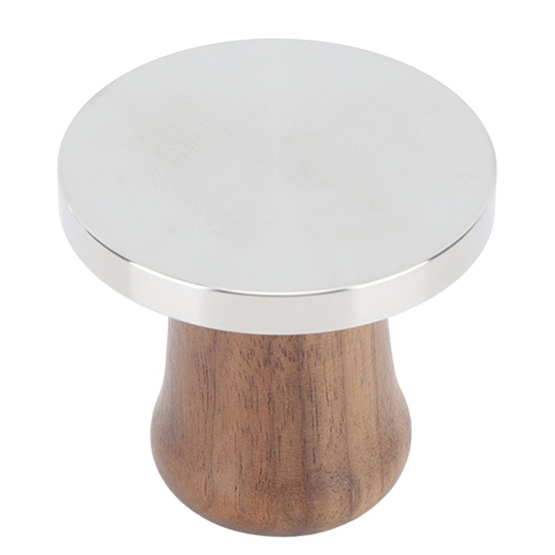 Wood Handle Coffee Tamper Stainless Steel Press Detachable Flat Base