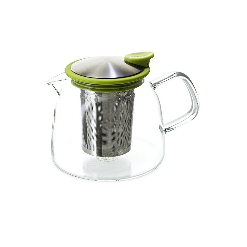 Forlife Bell Glass Teapot with Basket Infuser, 24-Ounce/730ml, Lime