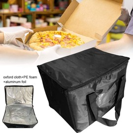 Food Delivery Bag, Insulated Pizza Food Delivery Bag Large Thermal Bags Food Warmer Transport Picnic Bags Reusable Grocery Bag for Cold & Hot Food, Pizza, Restaurant, Home Delivery(size:50L, Black)