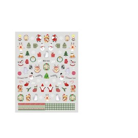 Generic Christmas Reindeer Santa Tree Snow Snowman Bear Penguin 3D Nail Sticker Wg144 Nail Wraps Stickers Manicure Supplies for Women Nails Full Long Lasting Easy Apply and Remove