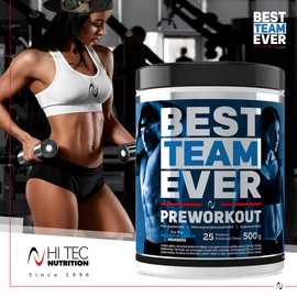Hi TEC NUTRITION Best Team Ever Preworkout Booster - Dietary Supplement Training Preparation for Strength and Endurance Athletes - Instant Drink 500 g Orange Flavour