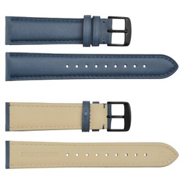 [WOCCI] Watch Strap 14mm, 16, 18, 19, 20, 21, 22, 23, 24mm, Genuine Leather Replacement Strap, Vintage Leather Watch Band, Black Buckle, Leather