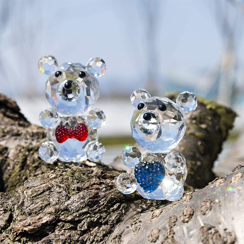 H&D HYALINE & DORA 2 Stück Kristall Baby Bär Figur