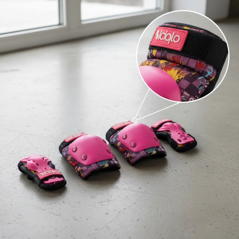 Kit Protecciones Adulto Rodilleras Coderas Muñequeras Iciqlo Rosa
