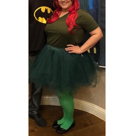 GOOBGS Women's 50s Ballet Skirt, Multi-Layer, Vintage Ballet Bubble Firt, Tulle, Petticoat, Puffy Tutu, dark green