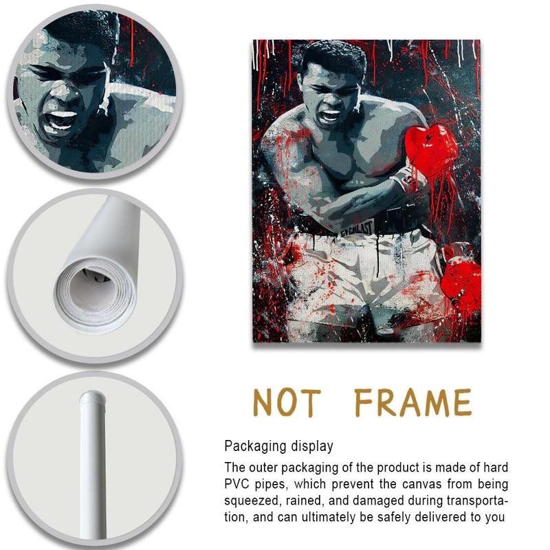 Boxing Man Pattern Canvas Painting without Frame, 1 Count Modern