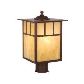 Patriot Lighting 15" Burnished Bronze Steel Outdoor Deck Fence Post Light  Honey Opal Glass Shade
