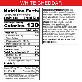 Gripz Mini Cheese Crackers, Kids Snacks, Baked Snack Crackers, Cheez-It White Cheddar, 10.8oz Box (12 Pouches)