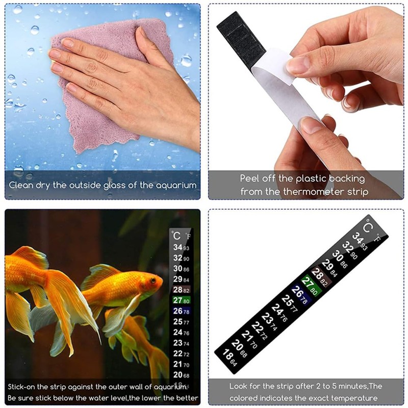 Aquarium Thermometer Fish Tank Sticker Temperature Strip Dual Scale