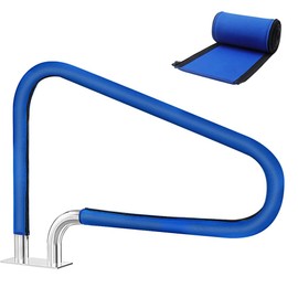 Pool Handrail Cover, 8 Feet Swimming Pool Hand Railing Covers with Zipper Non Slip Anti-Scald Safety Rail Grip Handles Sleeve for Swimming Pools Inground Ladder Hand Rail Grips-Blue