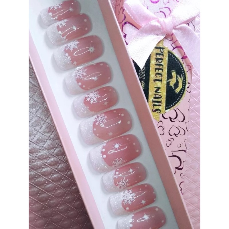 Perfect Nails Press On Uñas Postizas Navideñas Calidad Salon