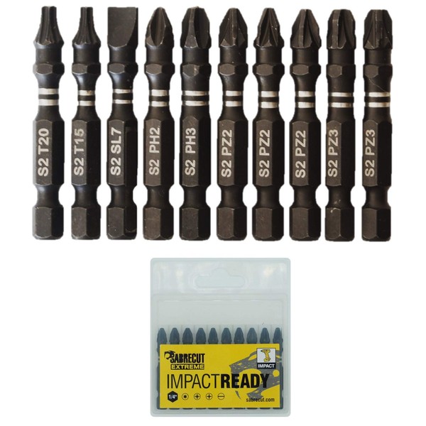 10 x SabreCut SCPC50_10 50mm PZ2 PZ3 PH2 PH3 SL7