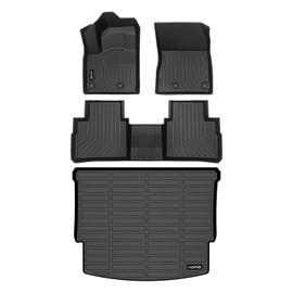 HAFIDI® Floor Mats & Cargo Liner Set Fit for 2021-2024 2025 Nissan Rogue | S | SV | SL | Platinum (Not Sport) All Weather Protection TPE Anti-Slip Car Full Set Floor Liners Custom Accessories -Black