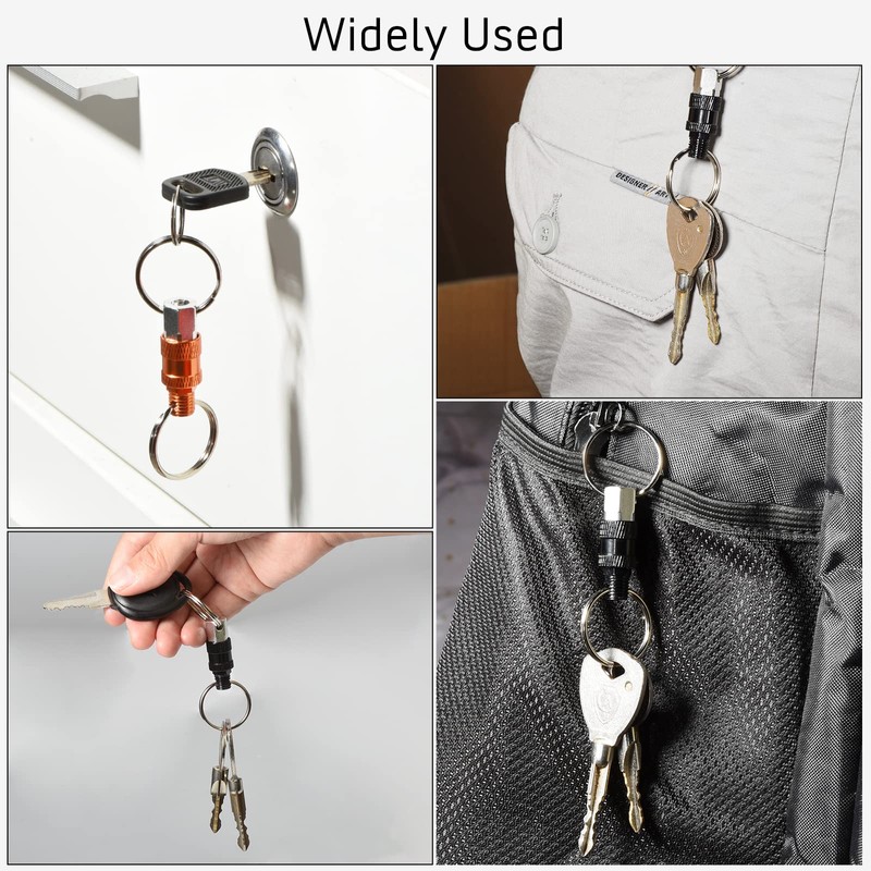 SEADESKY 6Pcs Quick Release Keychain Detachable Key Ring Pull Apart