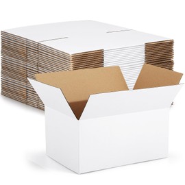 Eupako 10x7x5-Small-Shipping-Boxes-30-Pack-White-Corrugated-Box-Mailers, Cardboard Boxes for Packaging Small Business, Mailing | Eupako