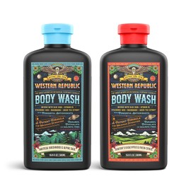 Western Republic Men's Body Wash | Nautical Birchwood & Alpine Sage Scent and | Hydrating & Anti-Aging Formula with Aloe, Niacinamide & Hyaluronic Acid (2 Pack) | Made in USA