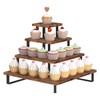 ELITEROO Wooden Cupcake Stand, Tiered Cupcake Display Tower Stand for