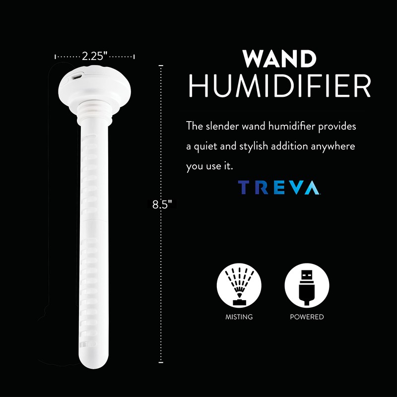 Treva Mini Portable Humidifier, Cool Mist Ultrasonic USB Moisture Wand