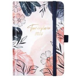 Calendar 2026 - Weekly Planner 2026 A6 from Jan - Dec 2026, Pocket Calendar 2026 with 2 Bookmarks, Back Pocket and Pen Loop, 15.5 x 10.5 x 1.7 cm
