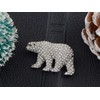 Alilang Women's Polar Bear Brooch Clear Crystals Christmas Winter Holiday