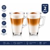XORX 2 Pack Latte Glass Cups 240ml with Handles