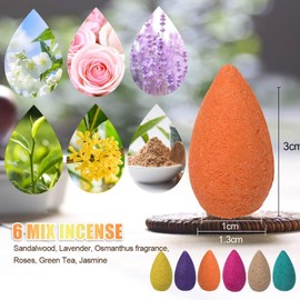Backflow Incense Cones Backflow Incense Cones Natural Incense Cones Various Fragrances Jasmine Ocean Lily Osmanthus Rose Pack of 200