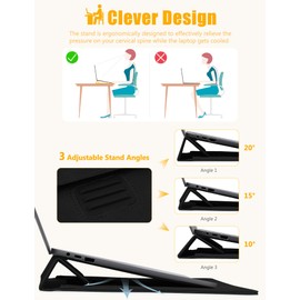 HYZUO 15-16 Inch Laptop Case with Adjustable Stand for MacBook Pro 16 M4/M3/M2/M1 2025-2019, XPS 15, MacBook Pro 15 2015-2012, with Accessory Bag, Black