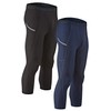 DEVOPS 2 Pack Men's 3/4 Compression Pants Athletic Leggings with