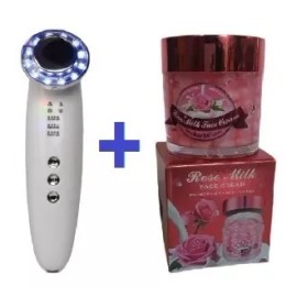 Quality Maquina Facial Rejuvenecedora Ultrasonic + Crema Leche/rosas